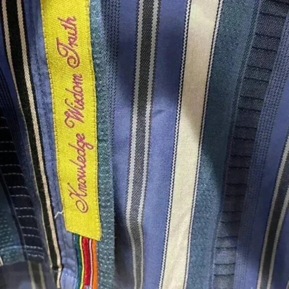 ROBERT GRAHAM BLUE STRPPED LONG SLEEVE SHIRT SIZE XL WORK WEDDING DATE CASUAL - Picture 4 of 4